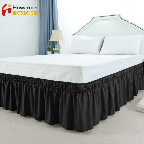 150x200cm LUXURY PLAIN DYED FRILLED BED SKIRT BED VALANCE 15" Drop White
